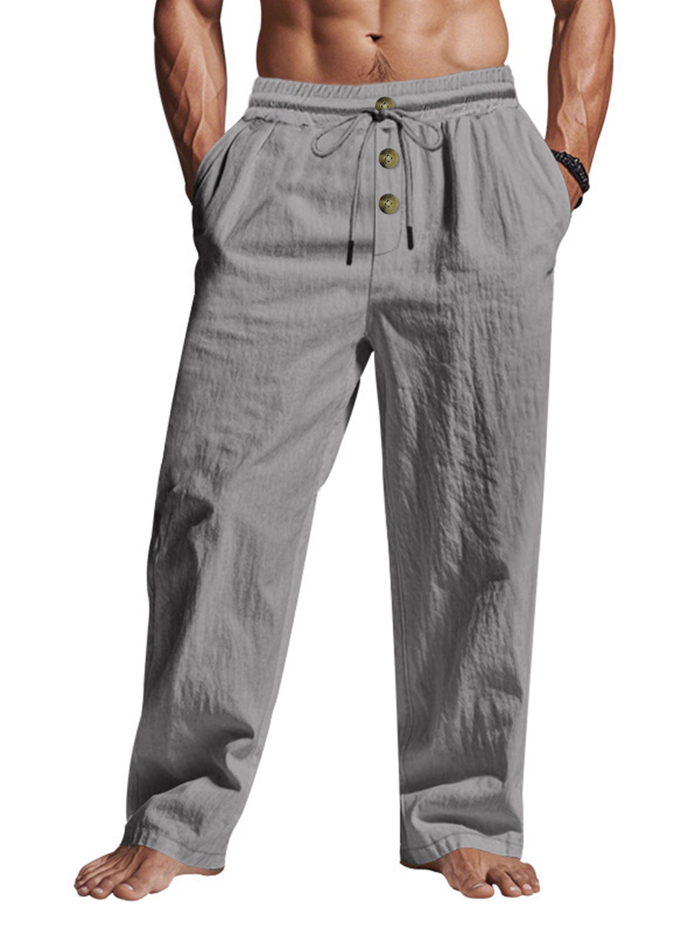Pantalons décontractés pour hommes, pantalons d'été respirants, couleur unie, pantalons de survêtement de haute qualité, pantalons de sport de plage hawaïens, de Jogging