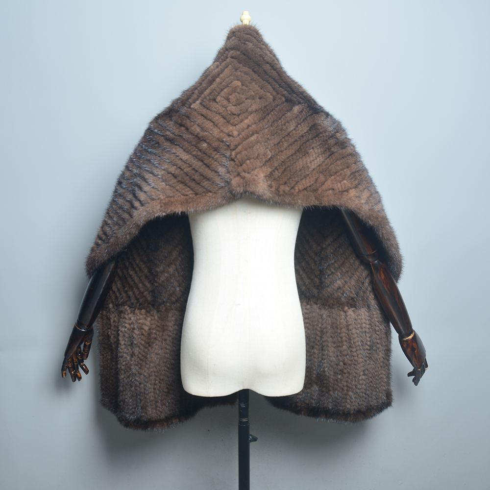 Écharpe de luxe en vraie fourrure de vison pour femme, collection 2026, tricotée, tendance, chaude pour l'hiver, en fourrure naturelle