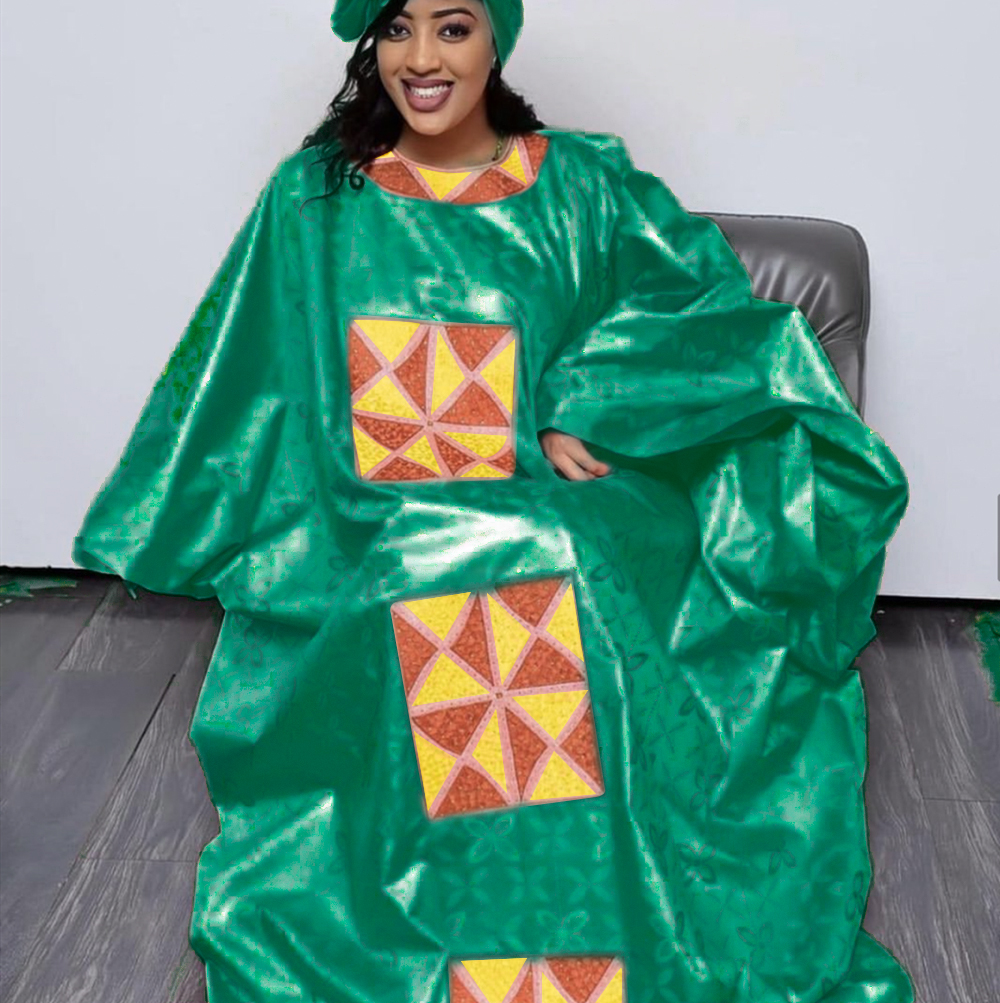 Tenue africaine pour femmes Bazin Riche broderie grande taille robe d'église de fête élégante