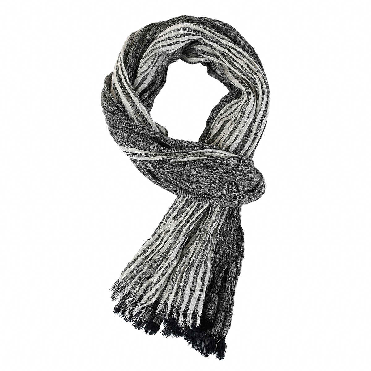 Créateur de mode hommes écharpe rayé coton lin hommes foulards automne hiver chaud Pashmina mâle marque châle gland Bufandas