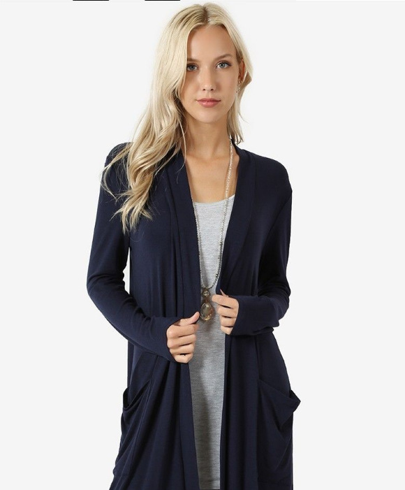 Pull à manches longues pour femme, cardigan moyen et long, simple et solide, VPN sion en Europe et en Amérique, nouveau, 2020