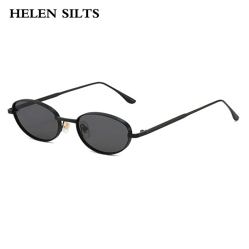 Lunettes de soleil ovales en métal pour femmes, nouvelle marque de luxe de styliste, Vintage Punk populaire, Steampunk Hip Hop, nuances UV400, 2025