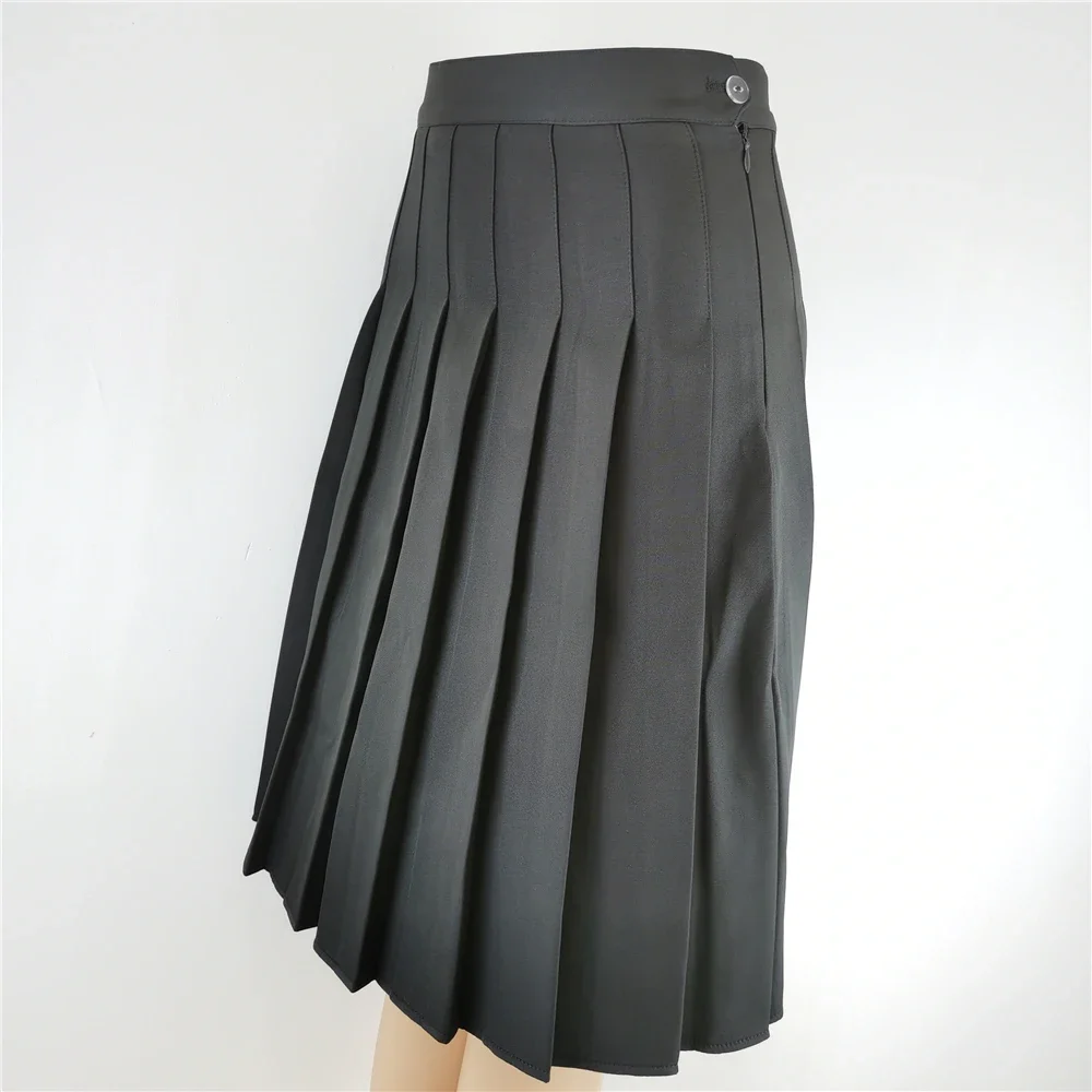 Jupe longue plissée pour femme, vêtements de mode coréenne, noir, blanc, grande taille, cosplay, HarajukuY2k, 58cm