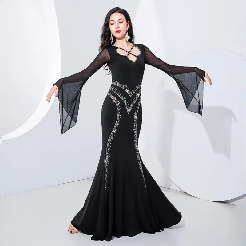 Robe de danse du ventre pour femmes, Robes pour cheveux irakiennes, coupe cintrée, manches longues, en Spandex, Performance Kawleeya