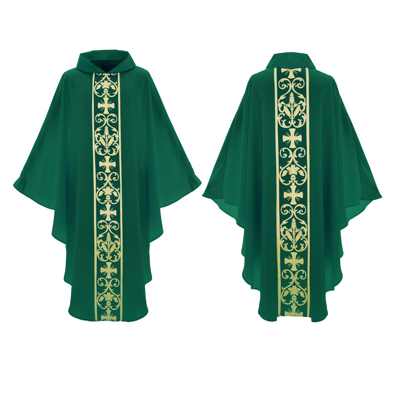 Robe religieuse de prêtre médiéval, Costume de Cosplay, Robe d'église, Chasuble, uniforme de prière, Robe Baggy Vintage, Cape