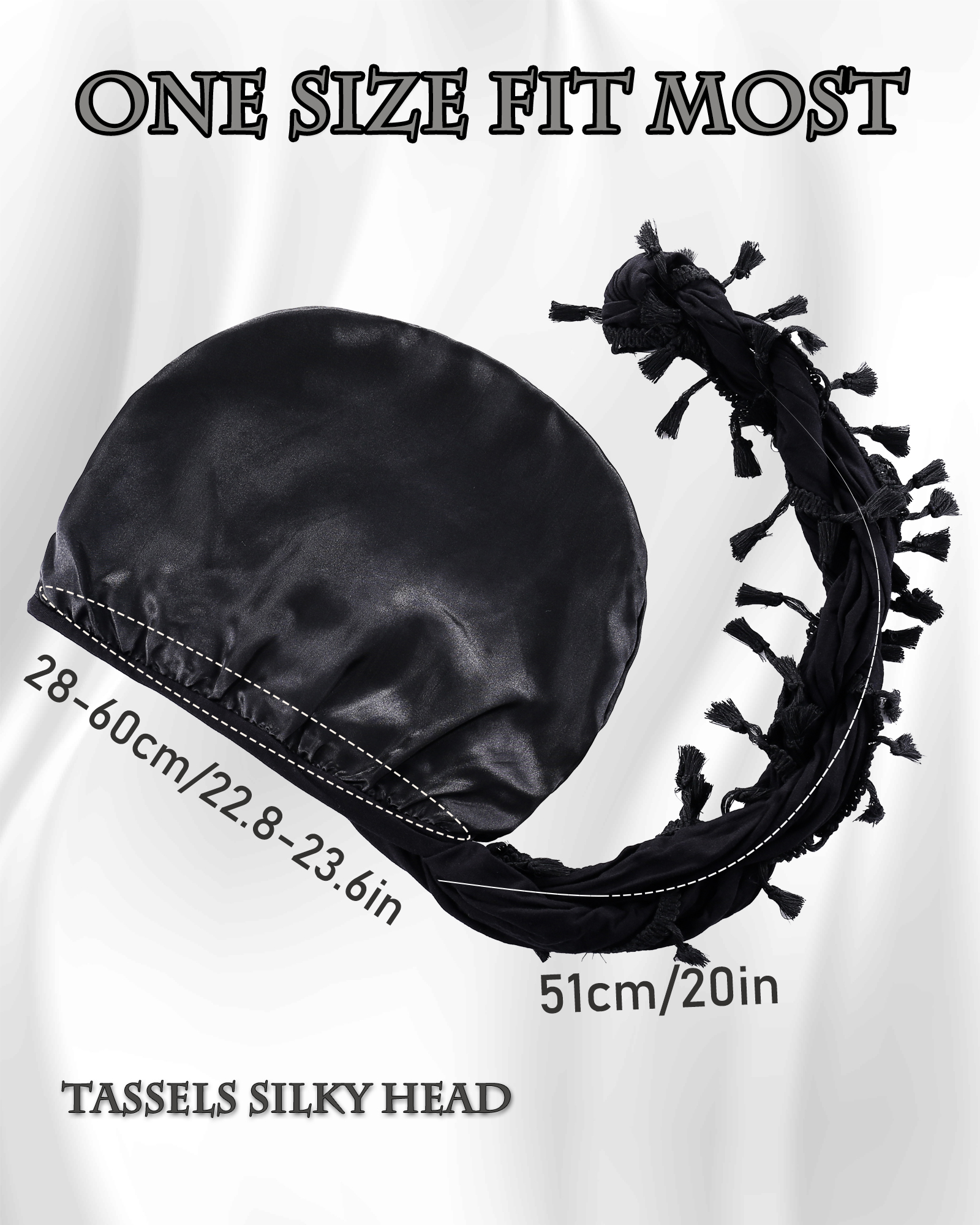 Vintage Twist Turban Head Wraps pour hommes Stretch Modal et Satin Turban écharpe cravate pour cheveux fermeture à cordon et lavage en machine