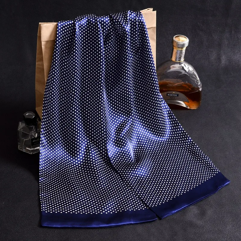 Foulard en soie 100% naturelle pour hommes, Double couche, Long foulard pour le bureau et les affaires, foulards en soie de mûrier 160x26cm
