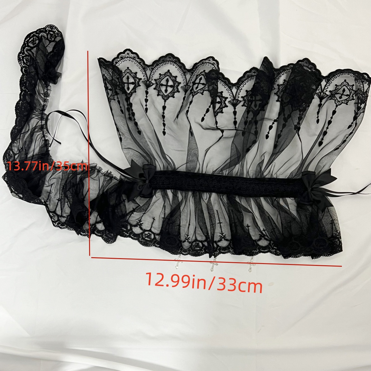 NOUVEAU Voile de mariée Lolita original, serre-tête polyvalent, nœud en dentelle gothique sombre, coiffe d'ange, accessoire de cheveux à volants pour cosplay Lolita