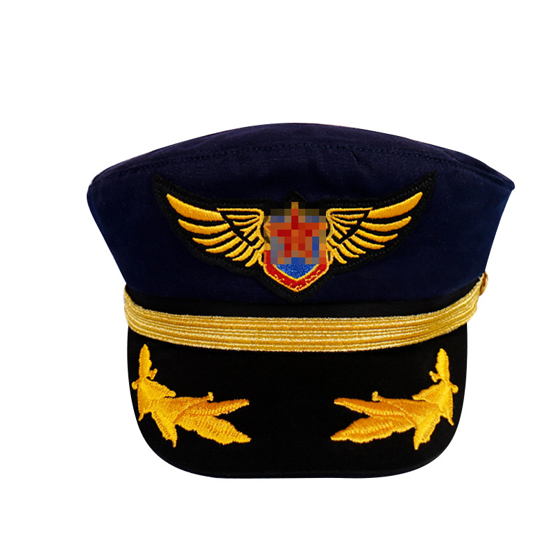Chapeau de marin pour homme, casquette de capitaine noir et blanc, uniforme de fête costumée, cosplay, scène, casquette militaire plate marine pour adultes hommes et femmes