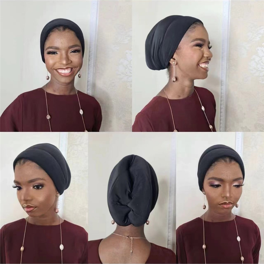 Turban léger sous écharpe, bonnet noir, élévateur de turban, sous-vêtement