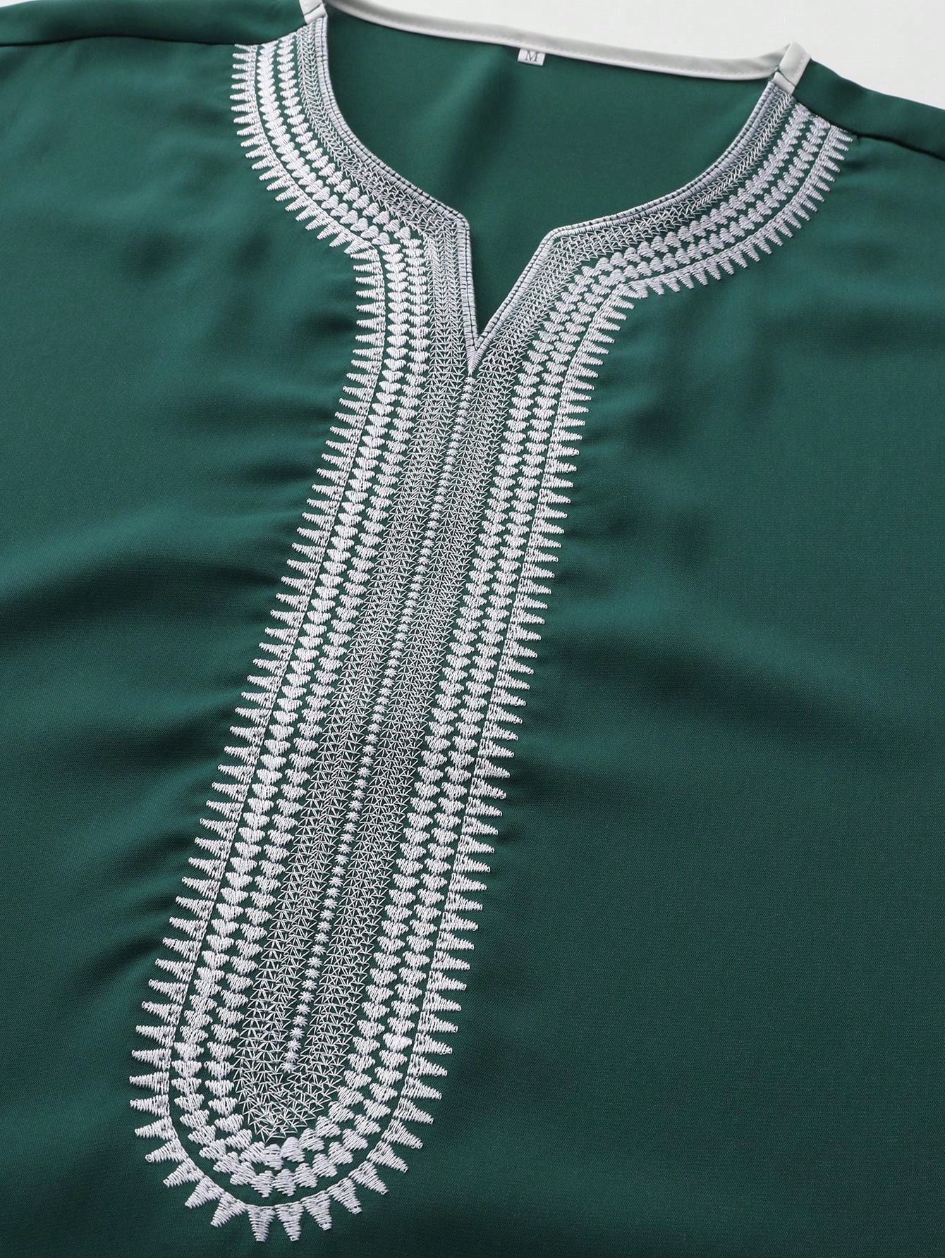 Robes pour hommes musulmans Robes brodées amples Thobe arabe Style ethnique traditionnel décontracté Thawb vêtements de prière islamique marocain Dr