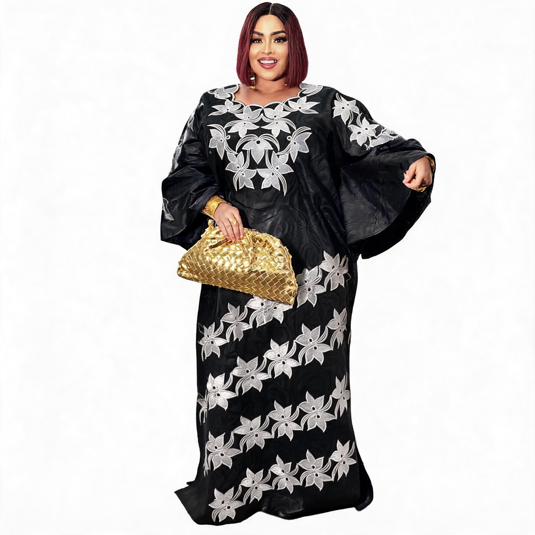 Robe africaine pour femmes, abaya brodée, grande taille, élégante, pour fêtes et cérémonies