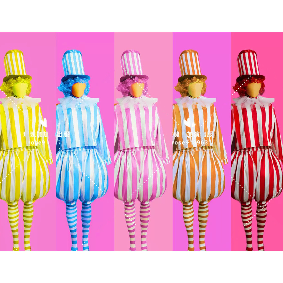 Costume de Clown Cosplay, Vêtements de Performance de Tour d'Équipe, ixde Carnaval, Parc d'Attraction, Tenue de Rave, Tenue de Scène de Danseuse