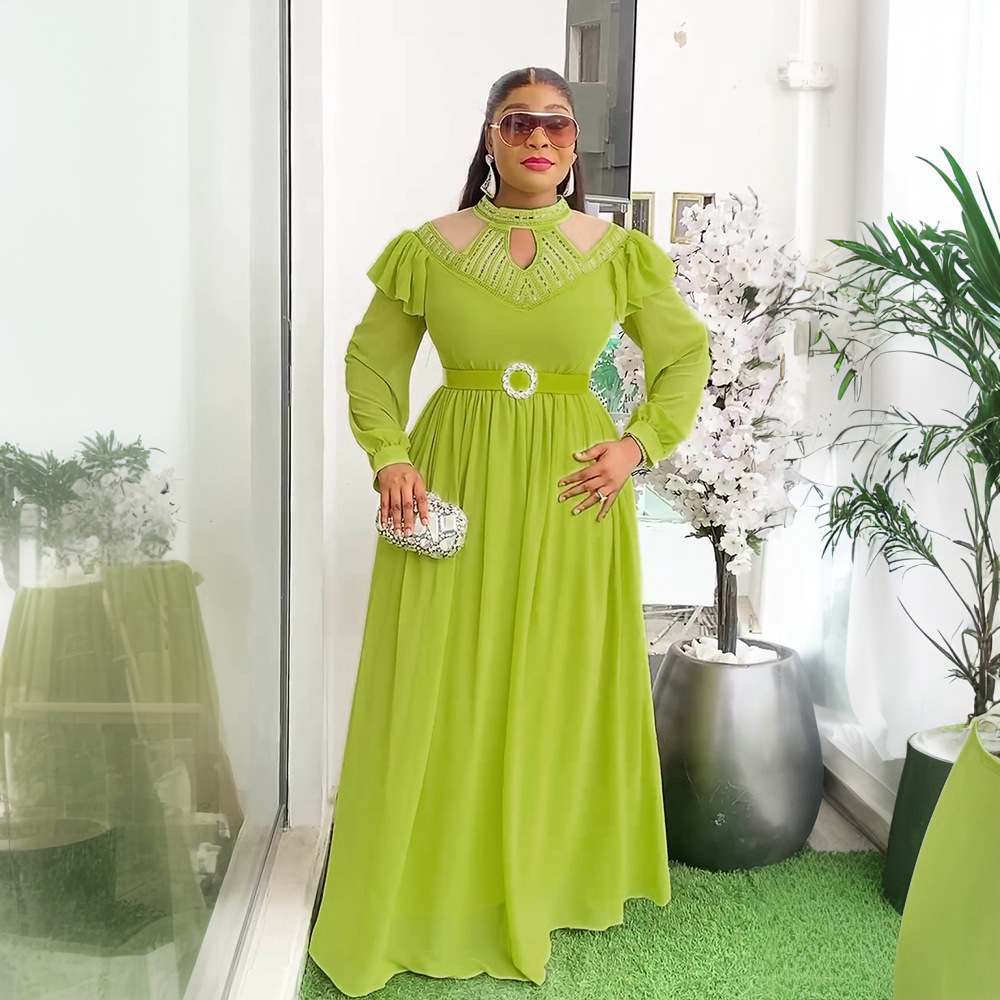 Robes de soirée africaines pour femmes, grande taille, vêtements africains, été, en mousseline de soie, longue robe Maxi, Kaftan élégant, robe musulmane, nouvelle collection 2025