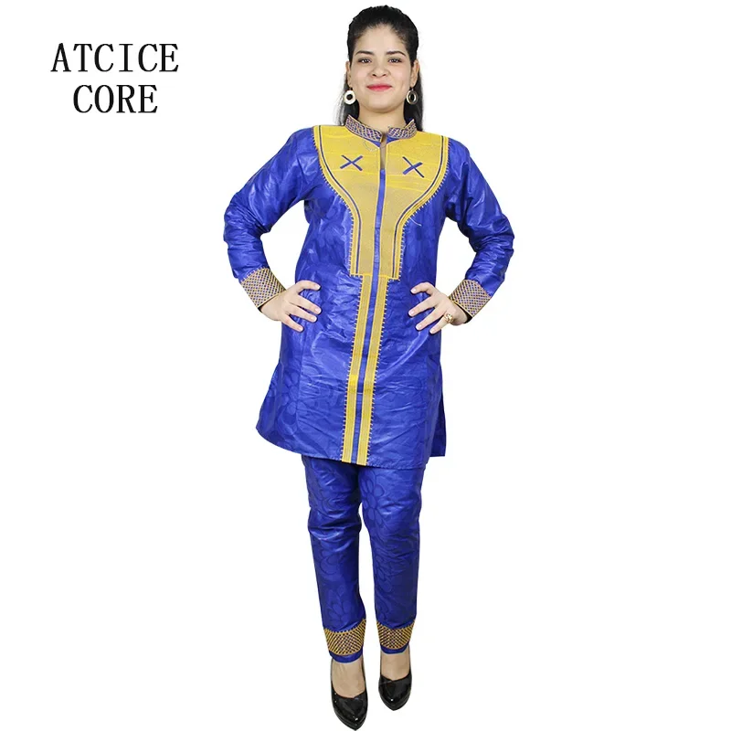 Vêtements africains pour femmes Dashiki, Design brodé, matière douce, haut et pantalon, un costume