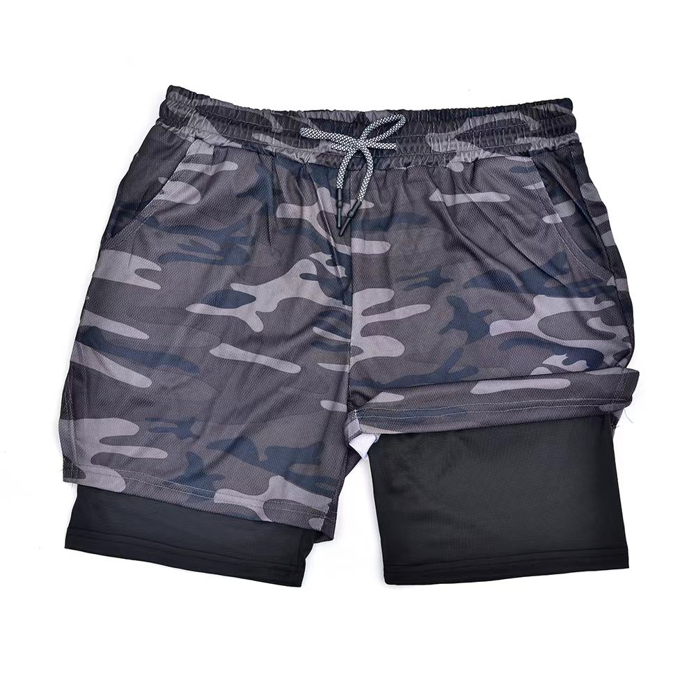 Short de Sport 2 en 1 pour hommes, vêtements de Sport, Short de course à Double pont, bas de plage, été, Fitness, entraînement, Jogging, pantalons courts pour hommes