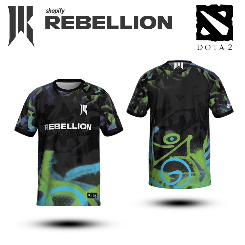 Maillot personnalisable DOTA2 Esports Gear Shopify Rebellion, vêtements d'entraînement, Streetwear, T-Shirt à manches courtes, haut unisexe surdimensionné, 2025