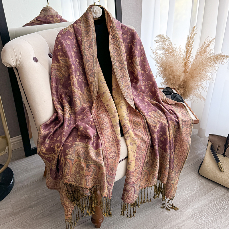 Gland couverture conception épaisse Pashmina nouveau hiver chaud châle enveloppement Paisley motif écharpe femmes foulard Poncho étoles 2025