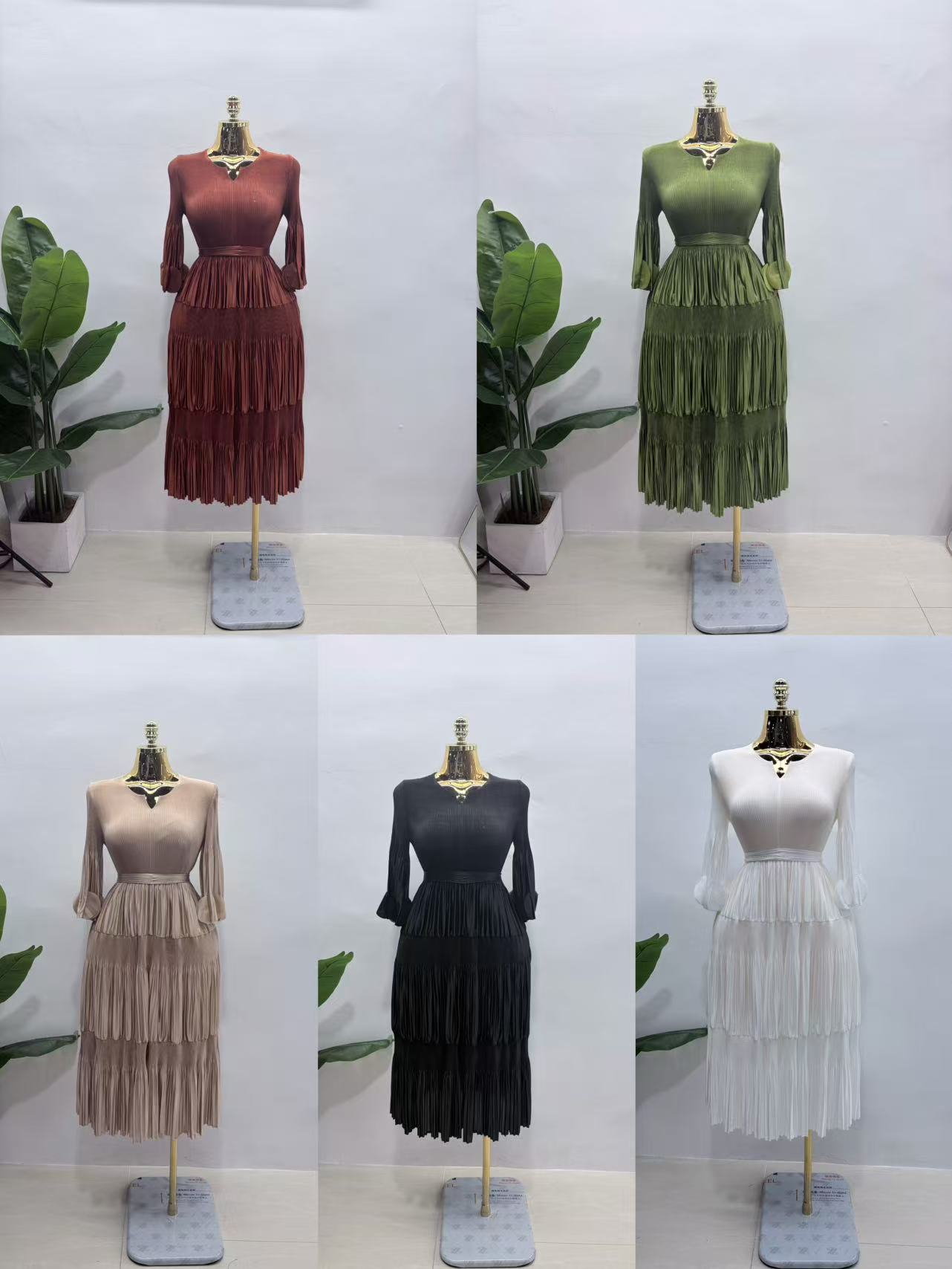 Robe plissée Miyake pour femme, style africain, élégante et ample, col en V, pour l'été