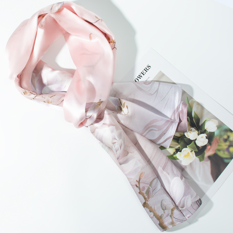 Écharpe en soie pour femmes, châles à fleurs, à la mode, pour voyager, protection solaire, foulards de plage, enveloppes de luxe pour la climatisation