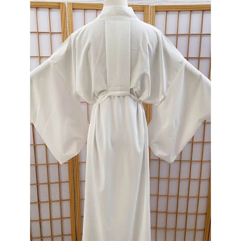 Robe longue japonaise Yukata avec ceinture, blanche/noire, kimono traditionnel japonais, Juban, peignoir, pyjama, sous-vêtements