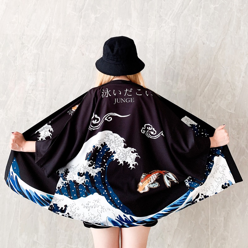 Haori – Kimono japonais pour femme, vêtement d'été, Yukata, Cardigan, Streetwear, chemise, Cosplay, FF2021