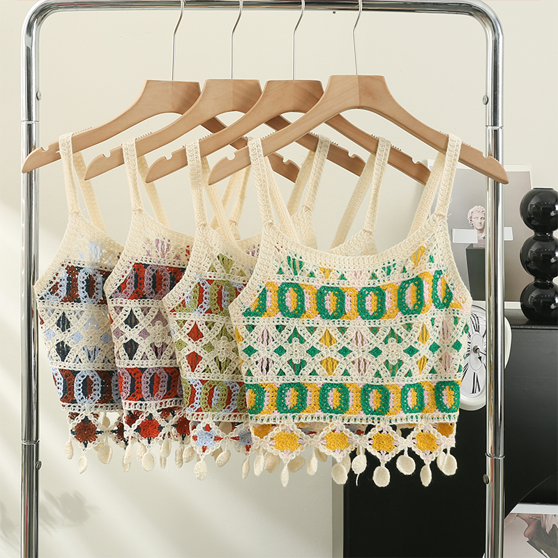 Crochet évidé fait à la main bohème pour femme, glaçure à pampilles colorées pour dames, Plaid à franges, livraison directe