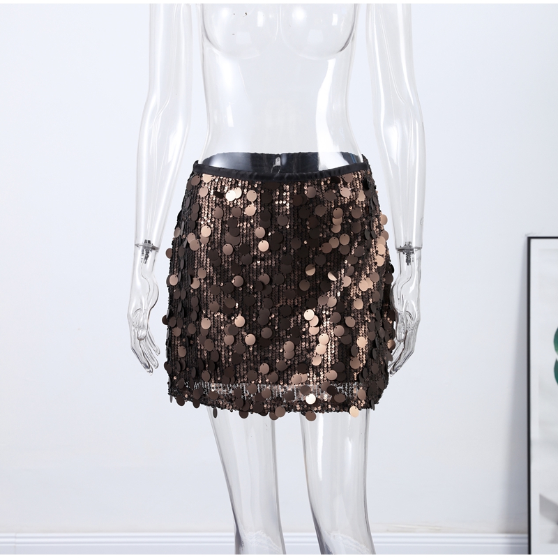 Jupe Courte Scintillante Grande Taille à Paillettes pour Femme – Taille Haute, Moulante, Idéale Soirées et Clubs – Bas de Tenue Tendance Printemps-Été pour Dames