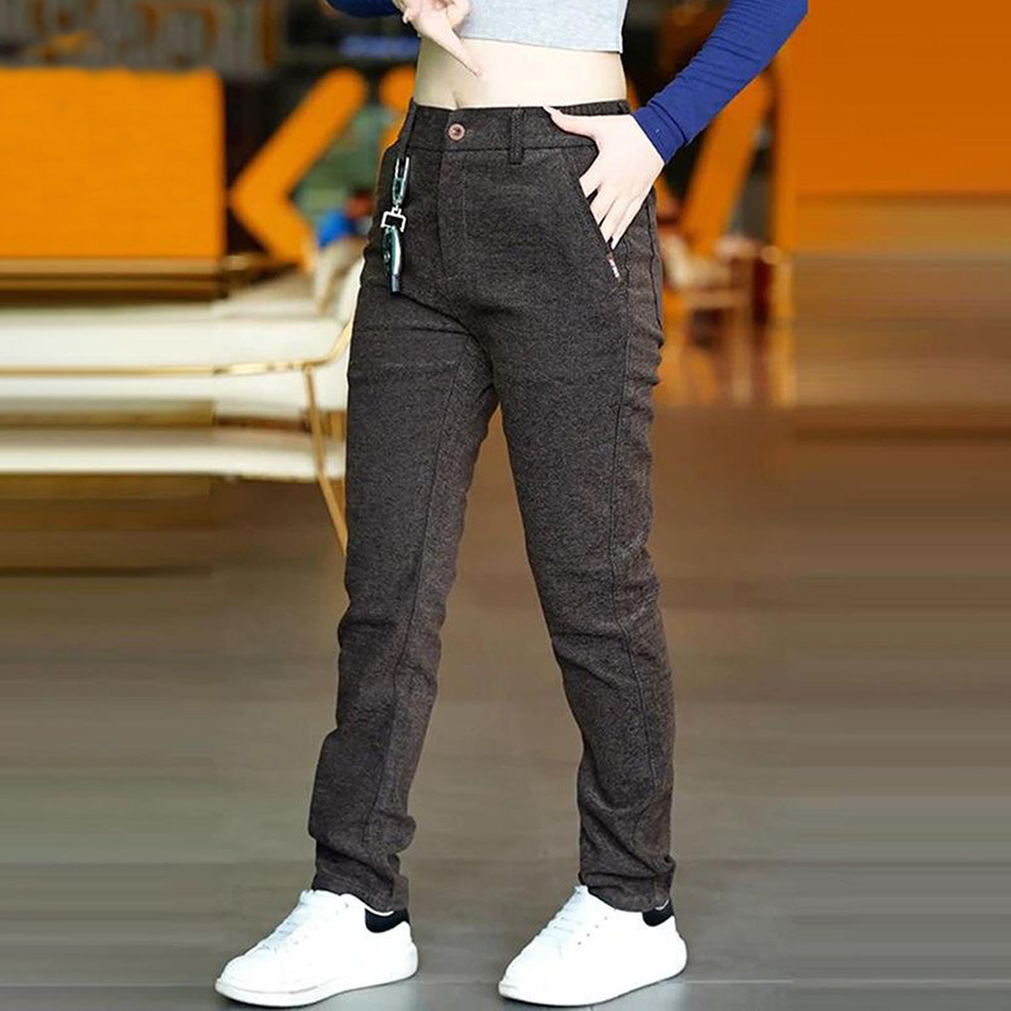 Pantalon décontracté pour homme, nouvelle collection automne-hiver, mode coréenne, coupe droite et ajustée, pantalon de survêtement de haute qualité, couleur unie.