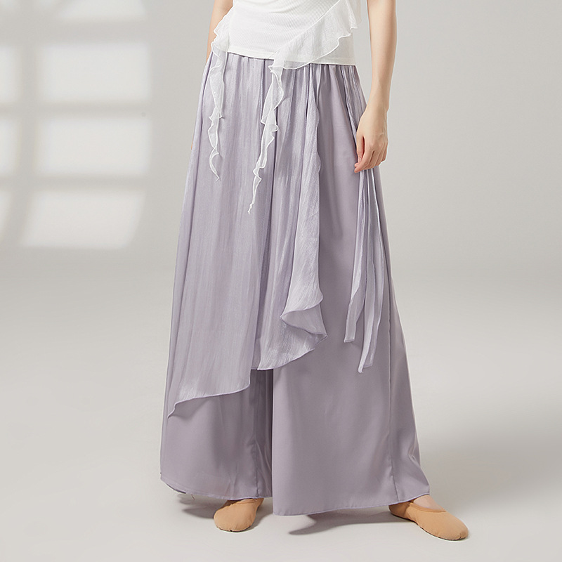 Vêtements d'entraînement de danse classique pour femmes, pantalons à jambes larges coulants, Costumes de danse pour filles adultes, pantalons longs de danse moderne