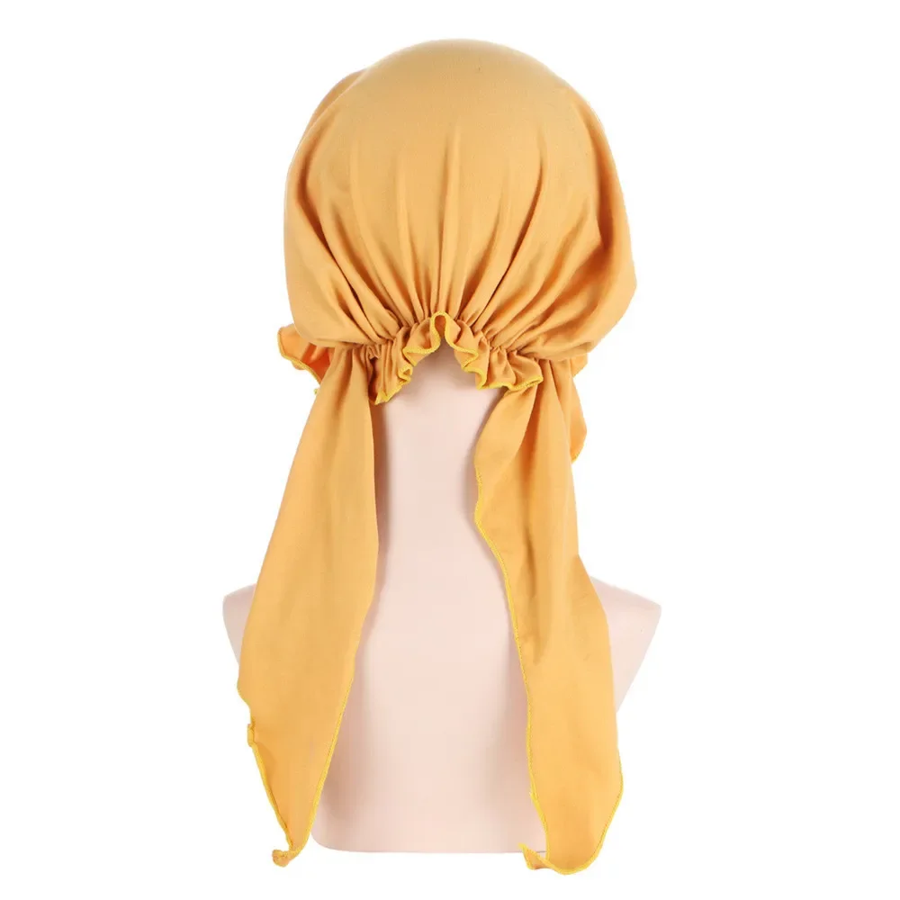 Turban intérieur Hijab musulman pour femme, bonnet pré-noué, écharpe de sauna à longue queue, bonnets ronds, écharpe de tête, vêtements de sauna commandés, chapeau Ninja, nouveau