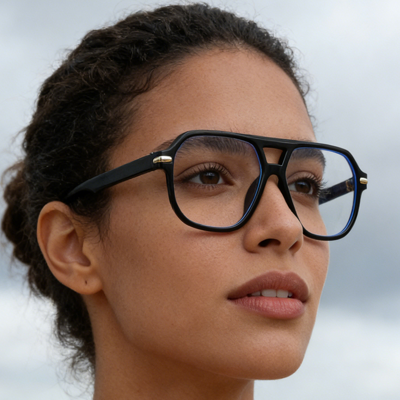 Montures de lunettes de grande taille pour homme, lunettes de myopie, double faisceau, verres optiques avec ordonnance, lunettes de lecture pour femme
