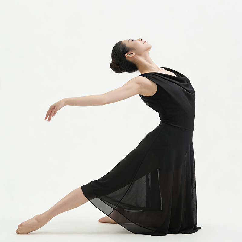 Costume lyrique sans manches pour femmes, robe de ballet pour adultes, robe de danse contemporaine pour spectacles sur scène, vestidos