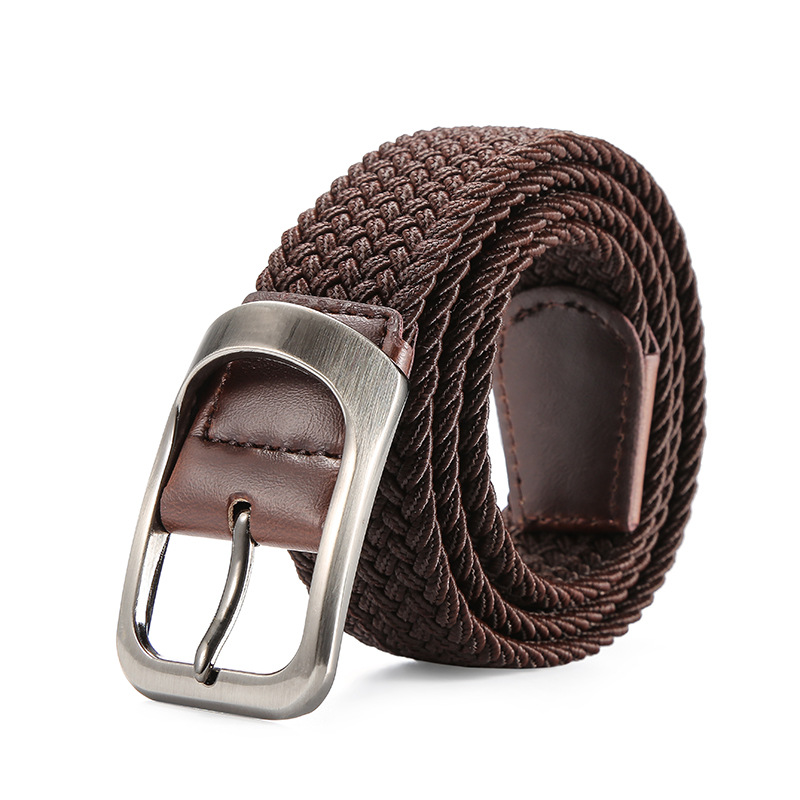 Ceintures élastiques en toile pour hommes et femmes, boucle ardillon en métal tressé, extensible, taille décontractée, boucle en cuir, pantalon en Jean