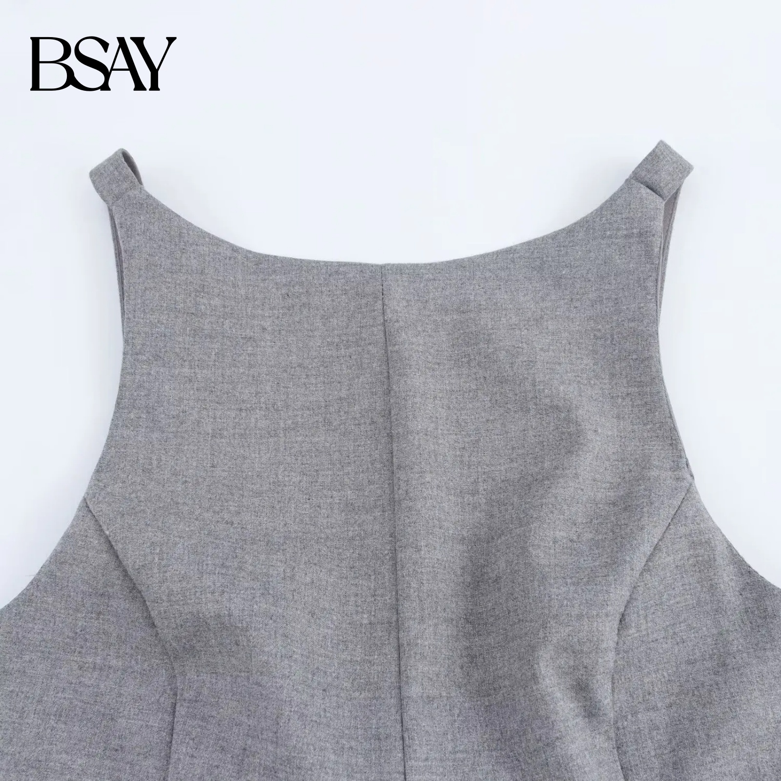 BSAY haut pour les femmes mode automne hiver nouveau dos nu nœud côté fermeture éclair Blouse vêtements de rue gilet réservoir Chic dames culture hauts Mujer