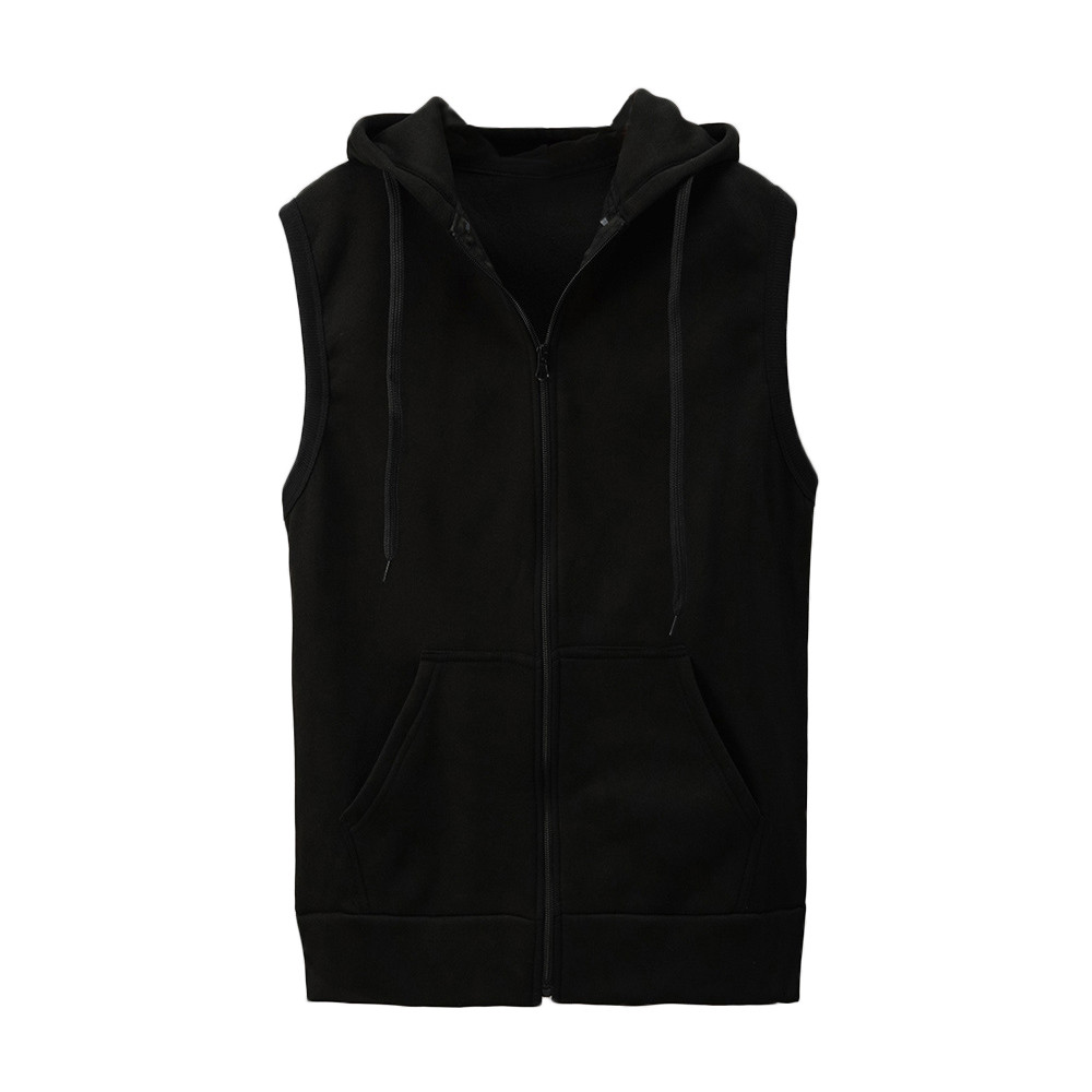 Sans manches solide gilet manteau mode hommes Blouse veste mince hauts à capuche chemise hommes manteaux vestes vestes légères pour les adolescents