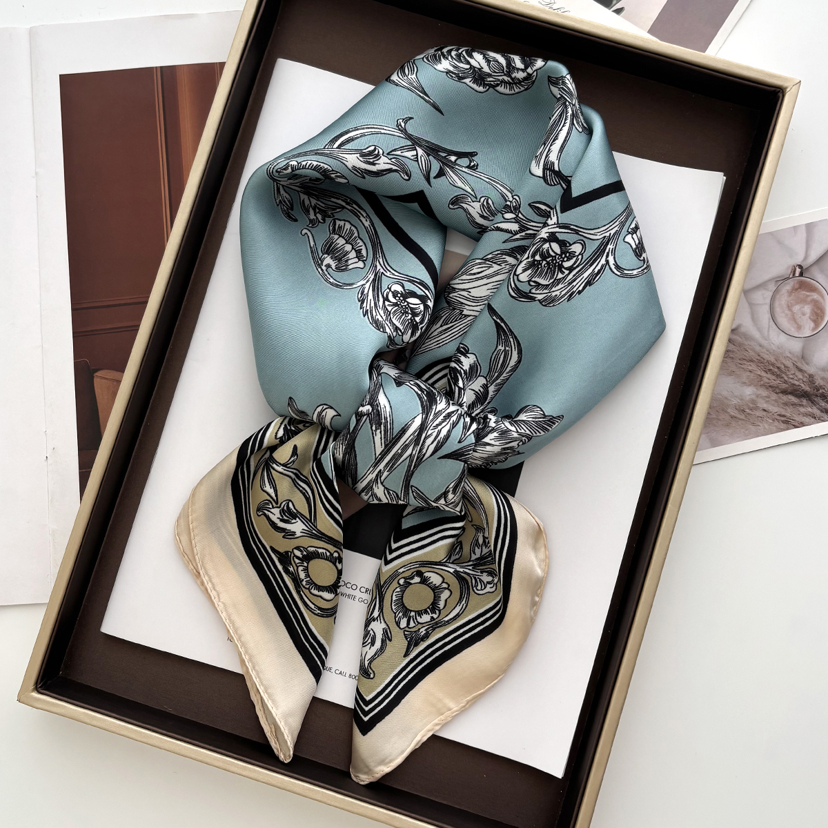 Écharpes en Satin de luxe écharpe carrée mode coréenne foulard Rose imprimé foulards Bandanna enveloppes écharpe décoration châle 70*70CM