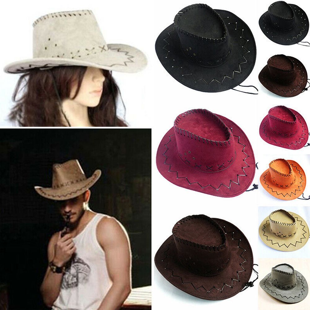 Chapeau de Cowboy en Daim pour Homme et Femme, Casquette Unisexe en Polyester, Nouvelle Collection