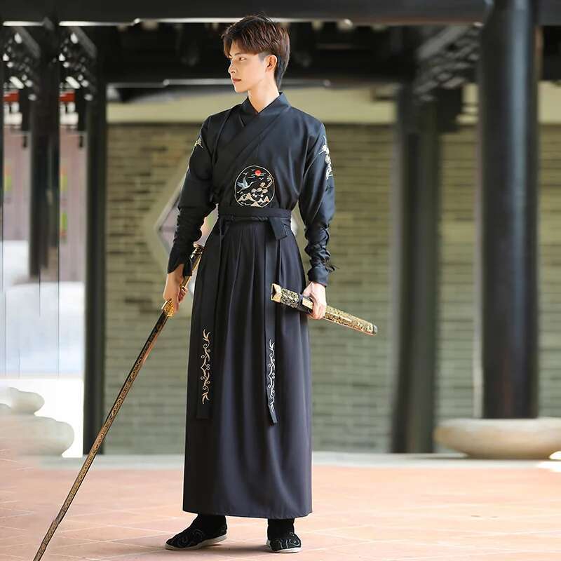 Kimono Vintage japonais samouraï, vêtements de Cosplay pour femmes et hommes, Chiinese Hanfu, Cardigan brodé de grue Yukata, manches longues rétro