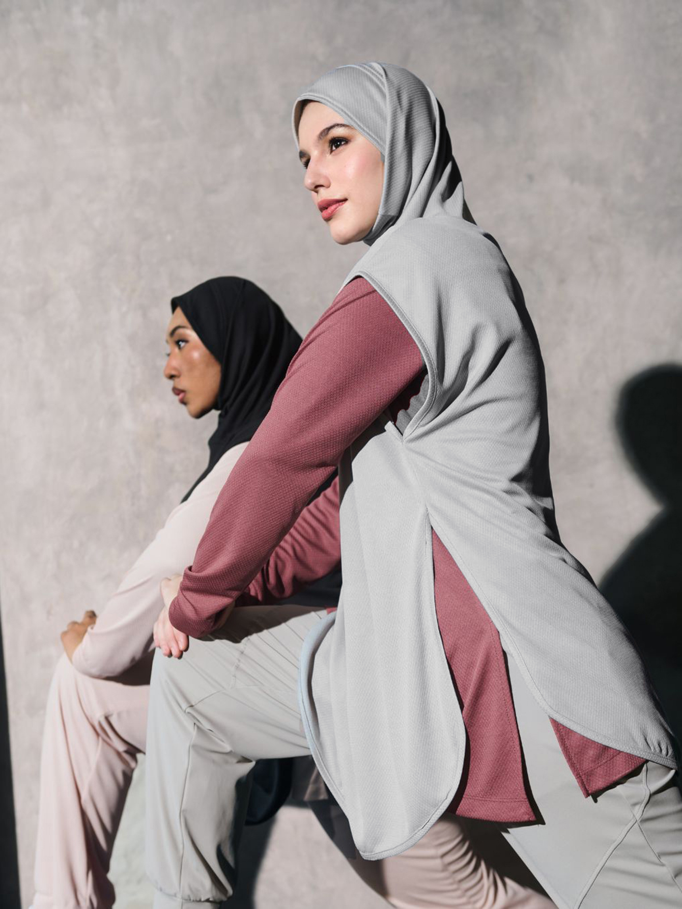 Hijab sportif modeste à capuche pour femmes, veste de sport islamique arabe musulmane, haut sans manches pour la gym et le yoga, hijab sportif modeste grande taille