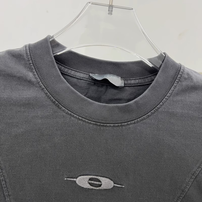 T-shirt patchwork avec logo brodé pour hommes et femmes, hauts respirants