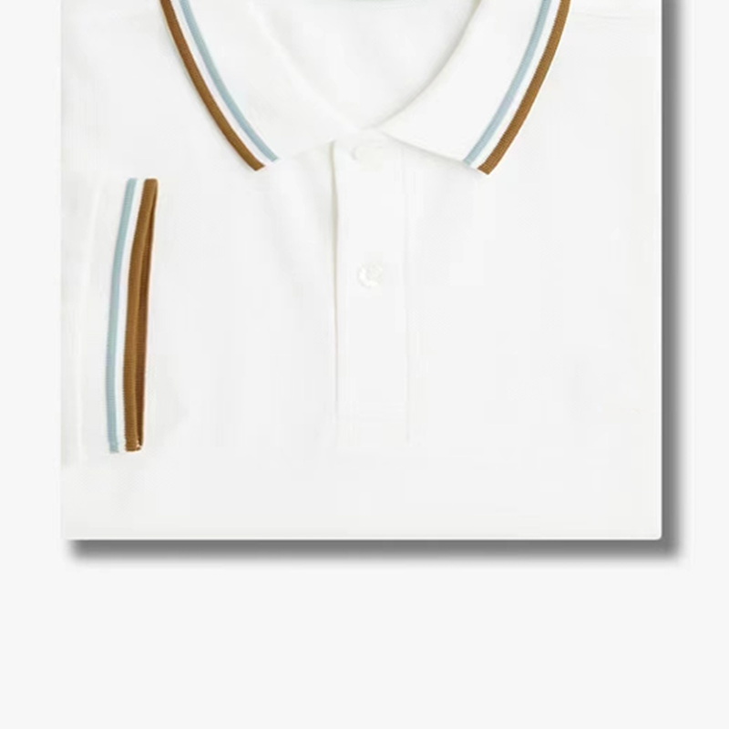 T-shirt britannique tendance, en coton à manches courtes, col à revers, rayé, coupe ajustée, haut décontracté pour le bureau
