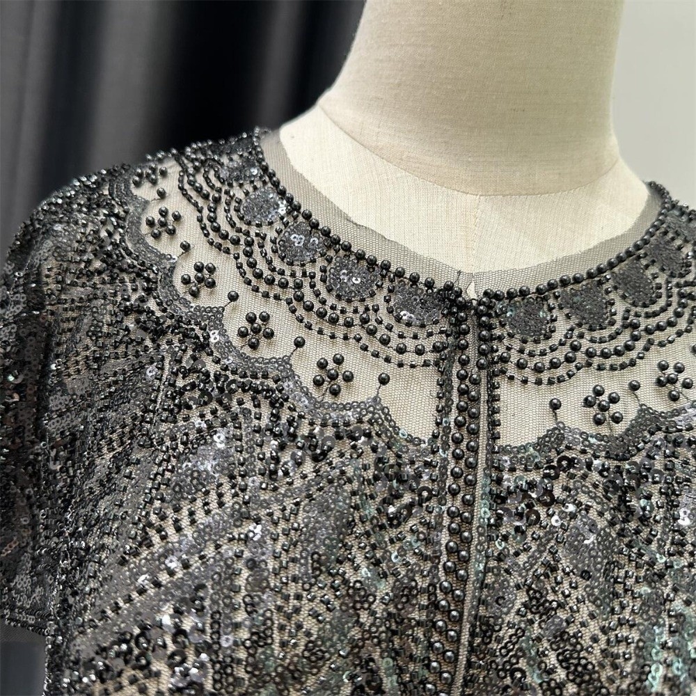 Mode paillettes embelli clapet châle perlé années 1920 soirée Wrap court vêtements d'extérieur femmes