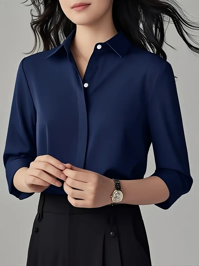 Chemisier élégant à manches longues pour femme – Vêtements de bureau professionnels et élégants