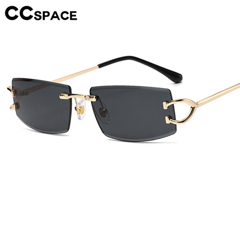 Lunettes de soleil carrées sans monture pour femmes, lunettes de soleil dégradées, lunettes de soleil décontractées, protection solaire, créateur de marque, luxe, nouveau, 300409