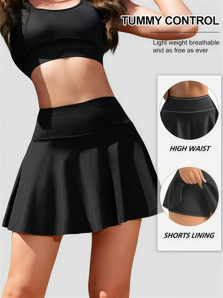 Tenue de yoga et de tennis pour femmes, jupe de sport taille haute, nouveau style d'été, séchage rapide, jupe trapèze, adaptée pour la course à pied et l'entraînement