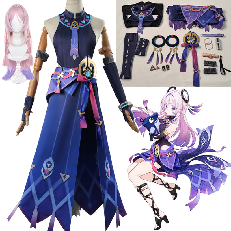Costume de Cosplay Citlali Genshin Impact, robe, uniforme Citlali avec couvre-chef, ensemble complet, Costume de jeu de rôle