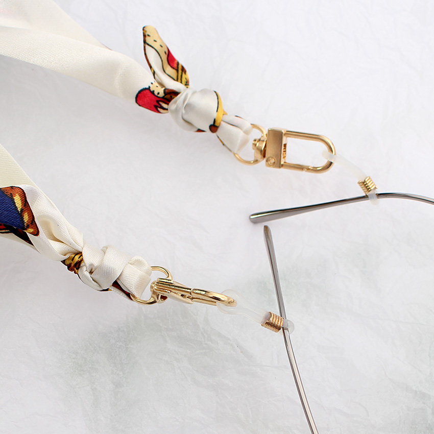 Sangles d'écharpe en soie pour femmes, chaîne de lunettes, mode bohémien, masque imprimé coloré, lunettes de soleil, lanière, accessoires bijoux