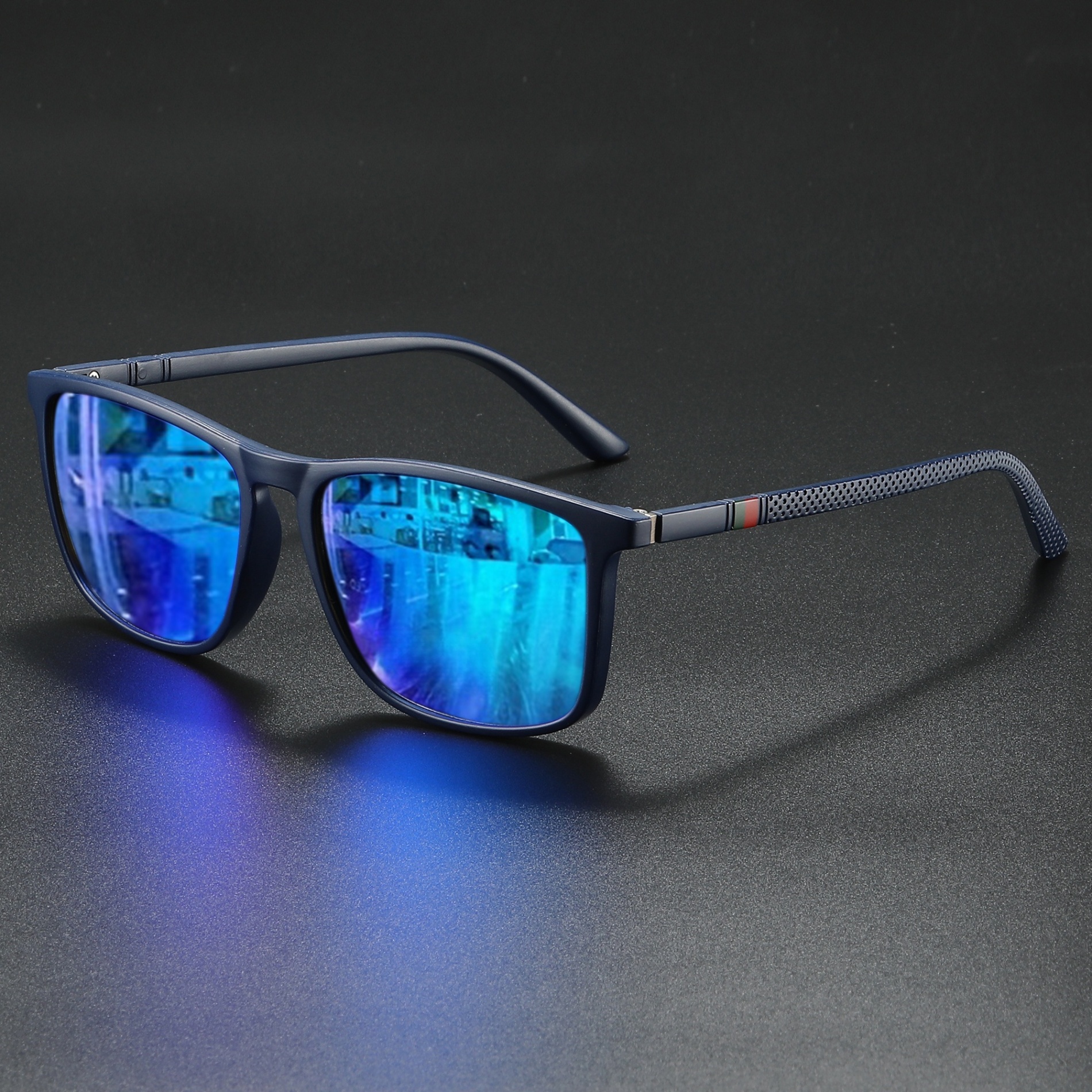 Lunettes de soleil rectangulaires vintage unisexes, lunettes de mode décontractées, ultra-légères pour la conduite et les activités de plein air