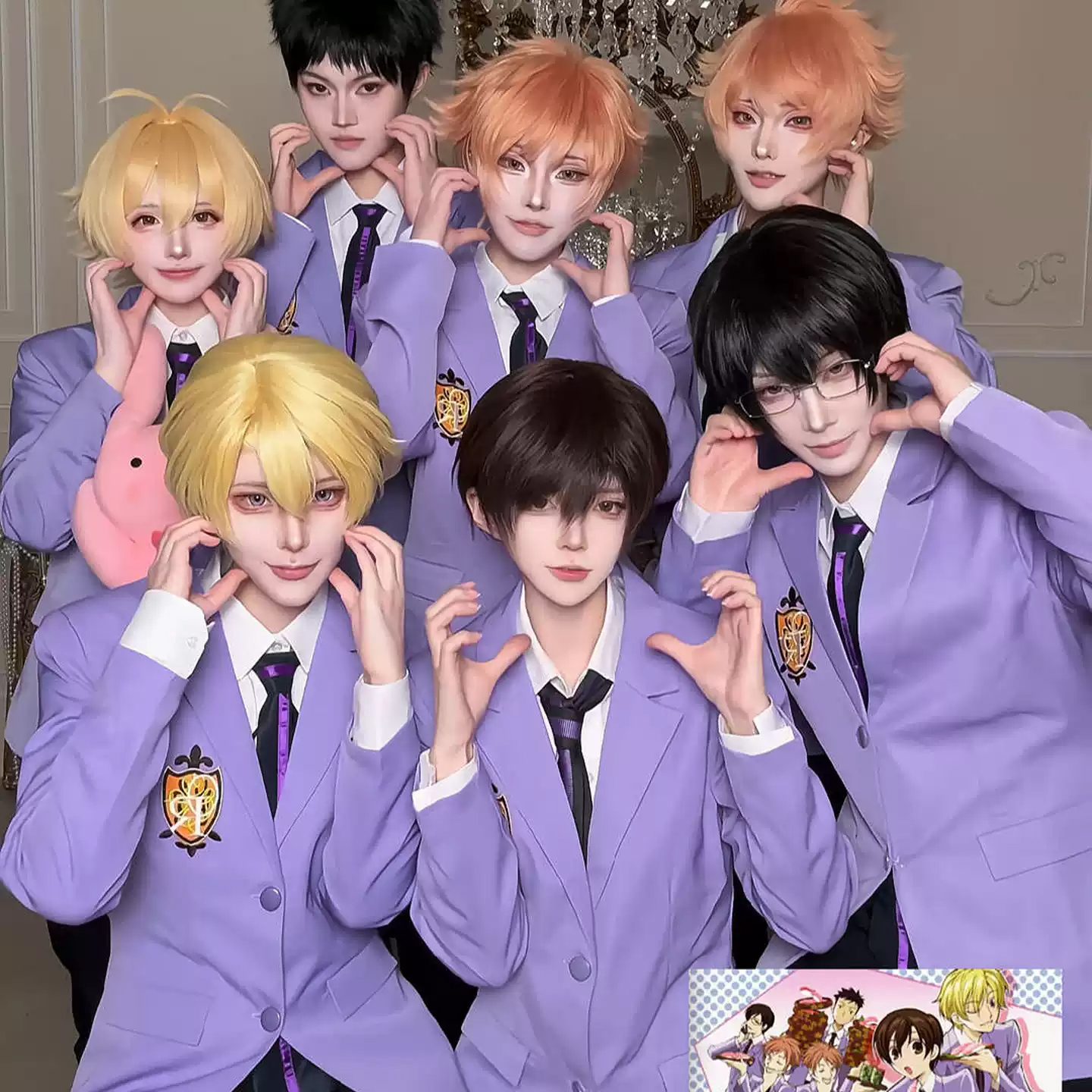 Costume d'uniforme scolaire pour cosplay de l'Anime Ouran High School Host Club, Fujioka Haruhi, Ootori Kyouya, Suou Tamaki, pour fête d'Halloween